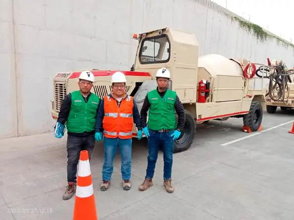 Equipo de shotcrete entregado en obra